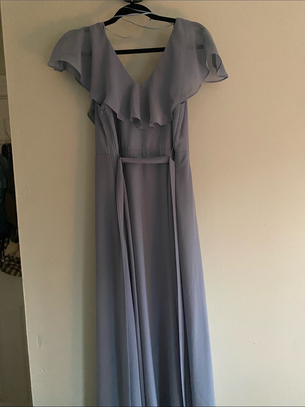Dusty Blue Chiffon Jackson Dress - Picture 3 of 4